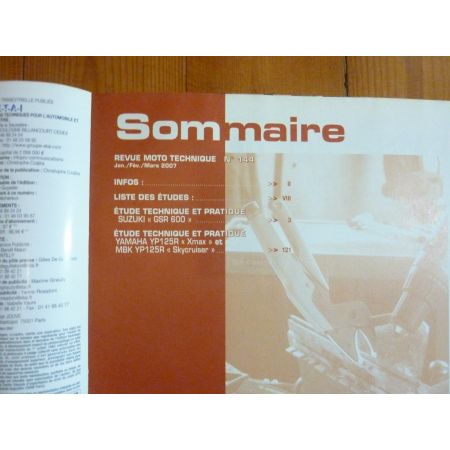 GSR600 YP125R Revue Technique moto Mbk Suzuki Yamaha