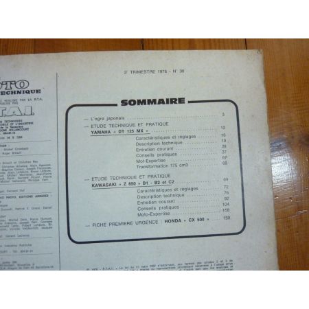 DT125MX Z650 Revue Technique moto Kawasaki Yamaha