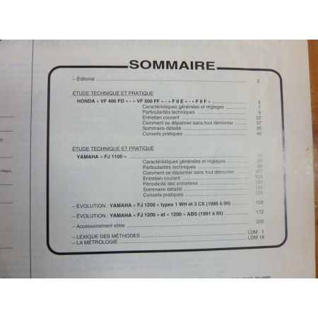 VF400 VF500 FJ1100 FJ1200 Revue Technique moto Honda Yamaha