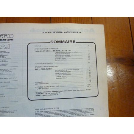 DT125 TDR125 F650 Revue Technique moto Bmw Yamaha