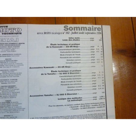 ZX6R XJ900S Diversion Revue Technique moto Kawasaki Yamaha