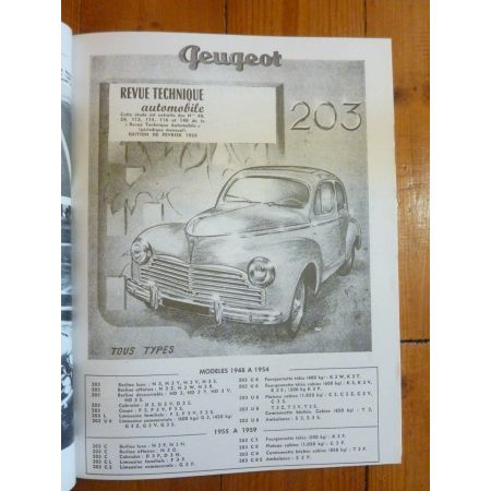 203 48-60 Revue Technique Les Archives Du Collectionneur Peugeot