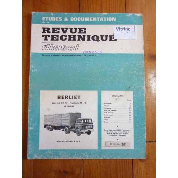 GR12 TR12 Revue Technique PL Berliet