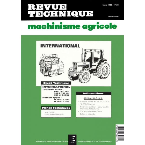 645 à 845XL Revue Technique Agricole IH