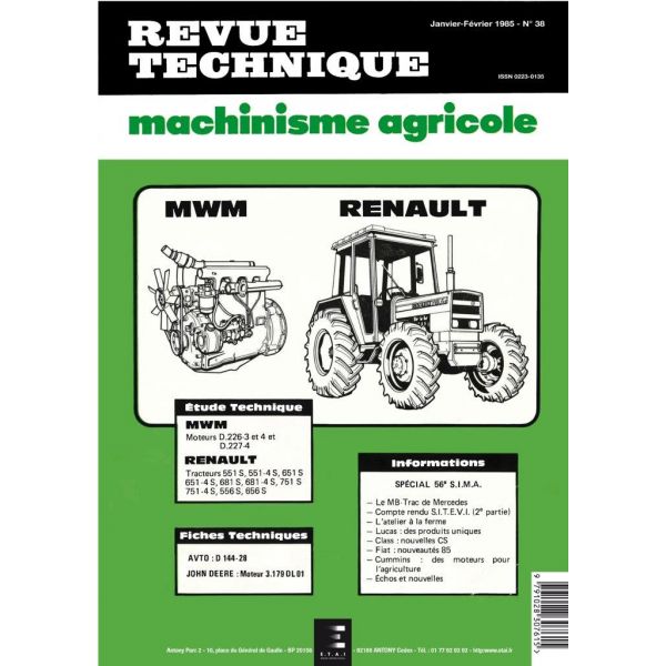 551S à 751-4  Revue Technique Agricole Renault