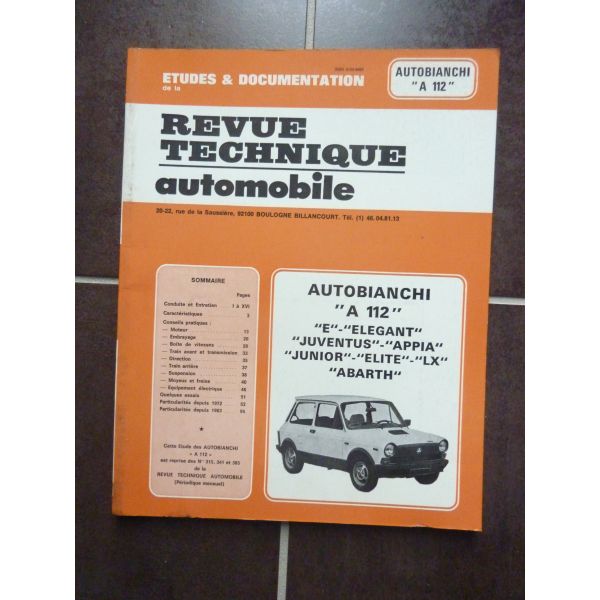 A112  Revue Technique AutoBianchi