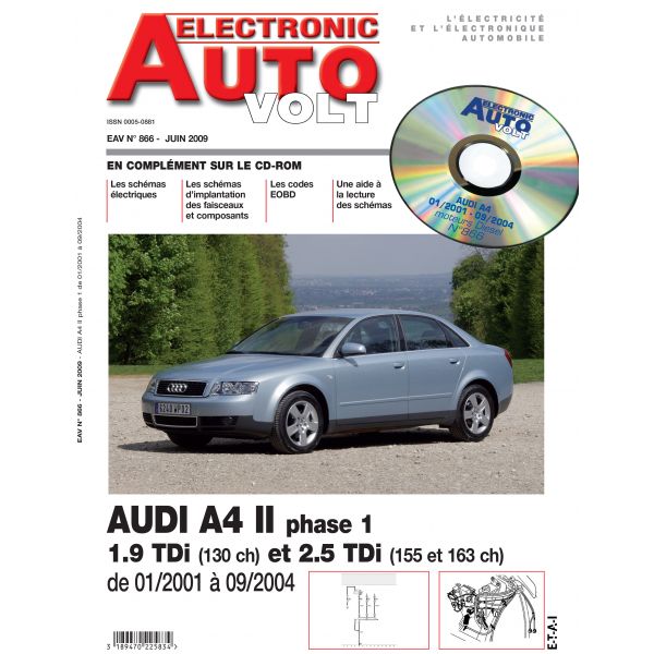 A4 II PH 1 01/2001-09/2004 1.9/2.5 TDI  Revue Technique Electronic Auto Volt AUDI