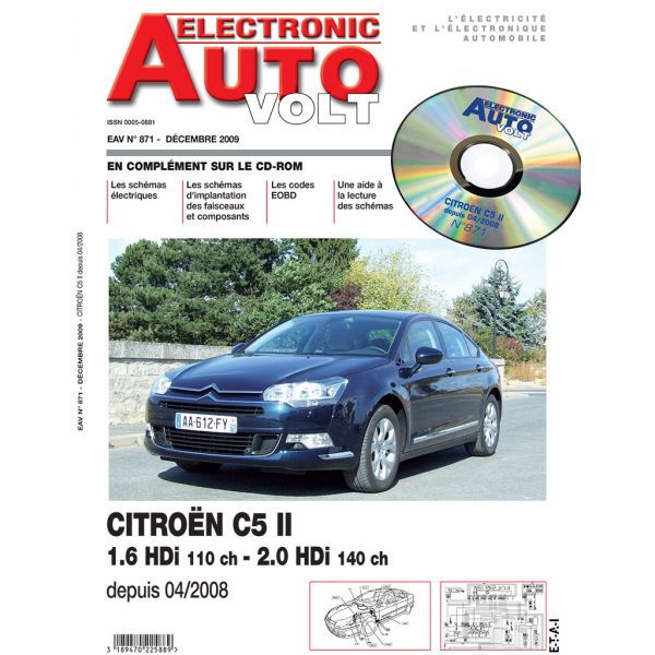 C5 II 04/2008- 1.6/2.0 HDI    Revue Technique Electronic Auto Volt CITROEN