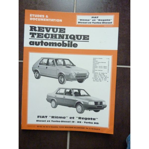 Ritmo - Regata Diesel Revue technique FIAT