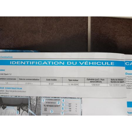 SPARK 1.2i 81 16V -  Revue Technique CHEVROLET