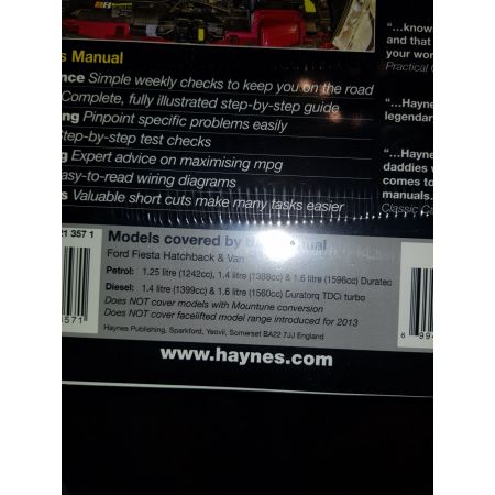 Fiesta 08-12 Revue technique Haynes FORD Anglais