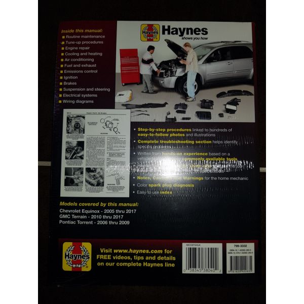 Equinox Torrent 05-17 Revue technique Haynes CHEVROLET PONTIAC Anglais