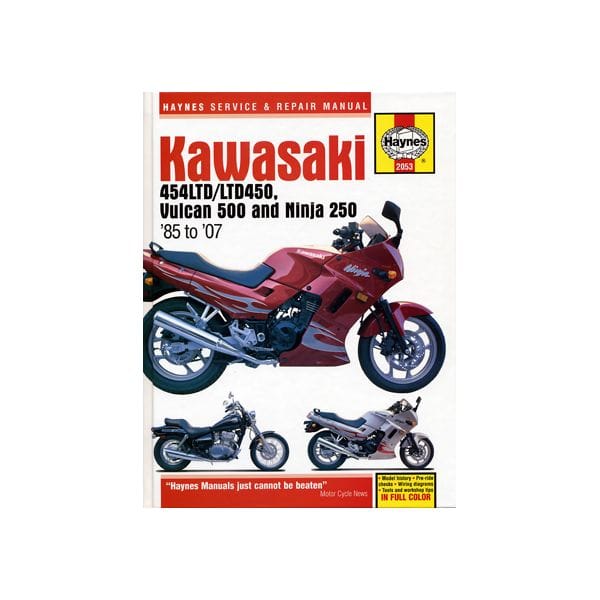454LTD, VULCAN 500 & NINJA 2 85-07 Revue technique haynes KAWASAKI anglais