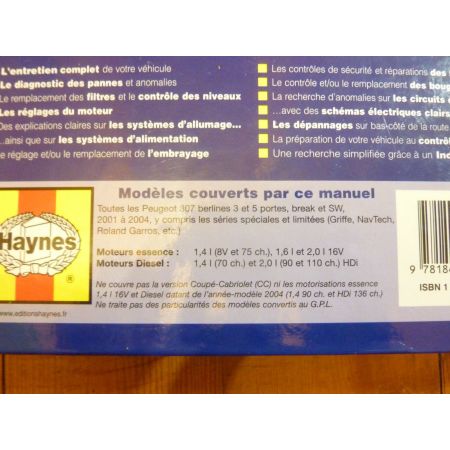 307 01-04 Revue Technique Haynes Peugeot FR