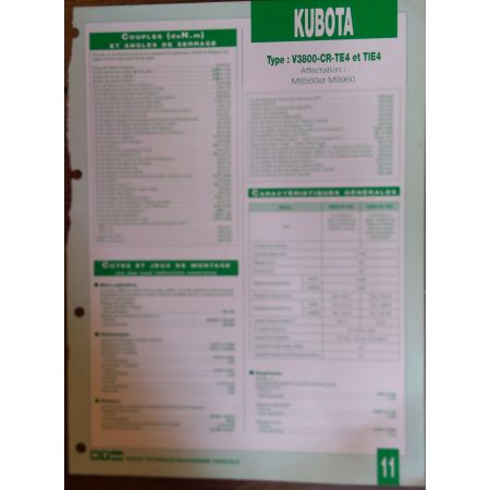 V3800-CR TE4-TIE4 Fiche Technique kubota
