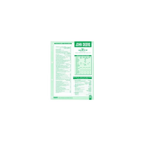 4045 HRT TRT Fiche Technique John Deere