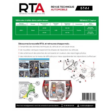 Captur HAYON 5P Phase µI 13-  Revue Technique RENAULT