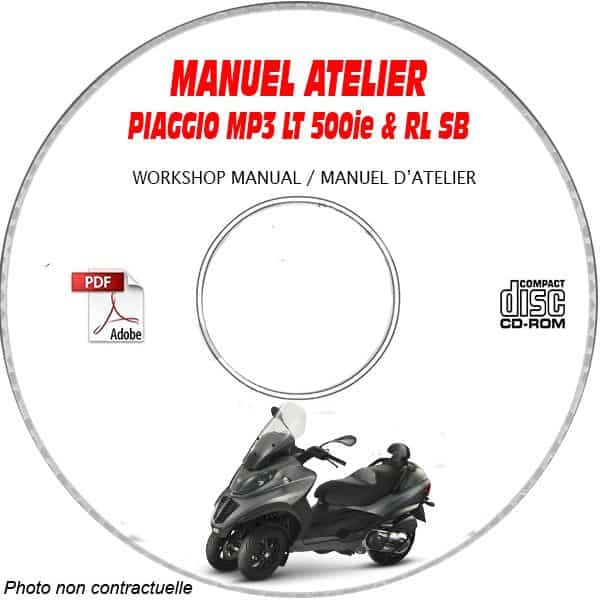 MP3 LT 500ie SPORT Business Manuel Atelier CDROM PIAGGIO Revue technique