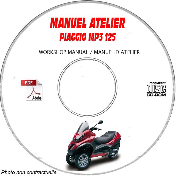 MP3 125 Manuel Atelier PIAGGIO CDROM Revue technique