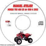 400 EX FOURTRAX 99-02 Manuel Atelier CDROM HONDA Anglais