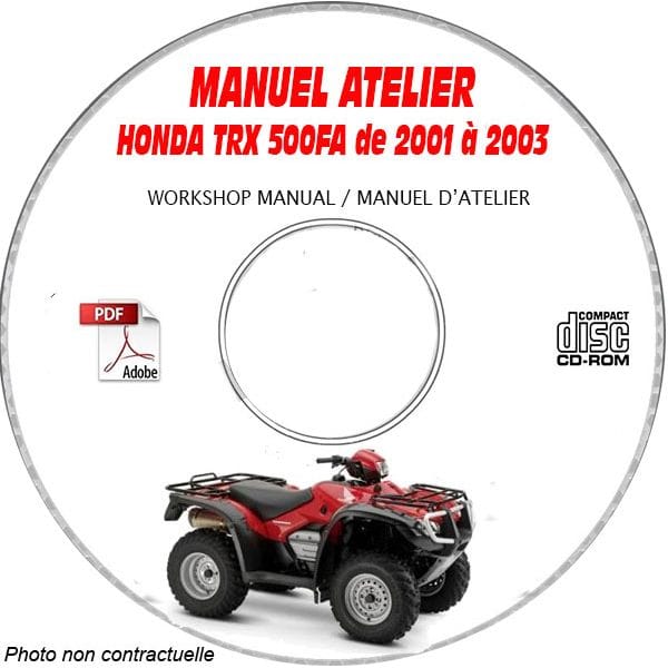 TRX 500FA RUBICON 01-03 Manuel Atelier CDROM HONDA Anglais