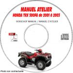 TRX 500FA RUBICON 01-03 Manuel Atelier CDROM HONDA Anglais