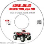 TRX 650FA RINCON -03 Manuel Atelier CDROM HONDA Anglais