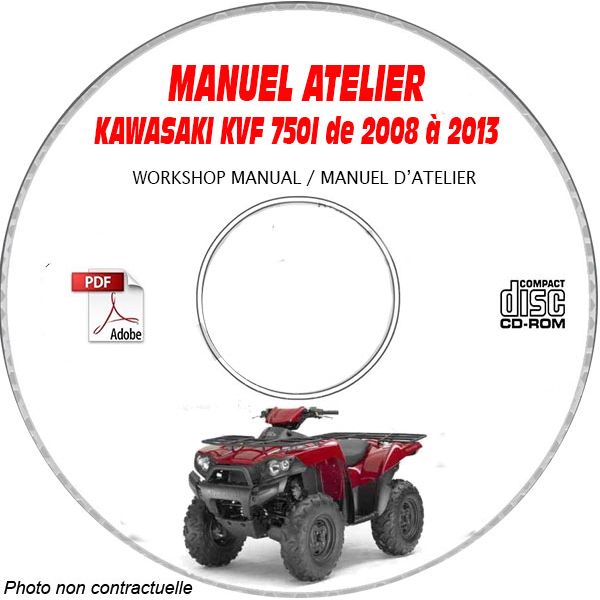 KVF 750I 4x4 08-13 - Manuel Atelier CDROM KAWASAKI anglais Revue technique