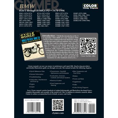 R50/5 - R100GS PD 70-96 Revue technique Clymer BMW Anglais