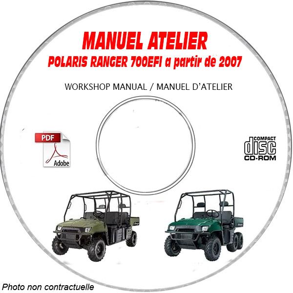 RANGER XP 700 EFI -07 Manuel Atelier CDROM POLARIS Anglais