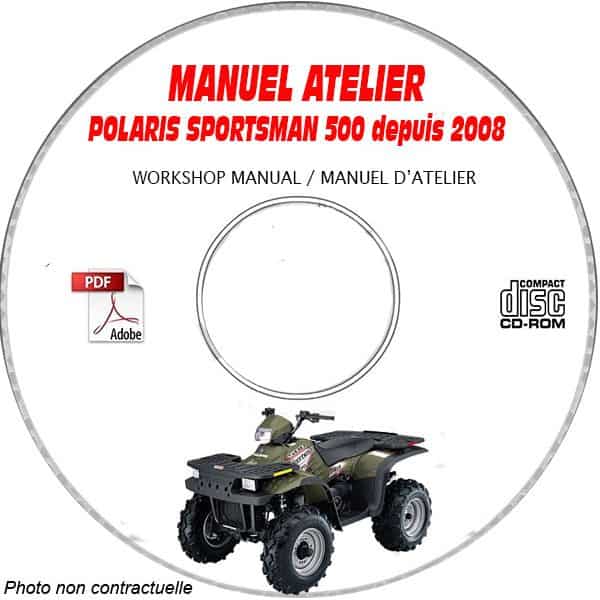SPORTSMAN 500 2008 Manuel Atelier CDROM POLARIS Anglais