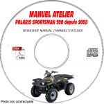 SPORTSMAN 500 2008 Manuel Atelier CDROM POLARIS Anglais