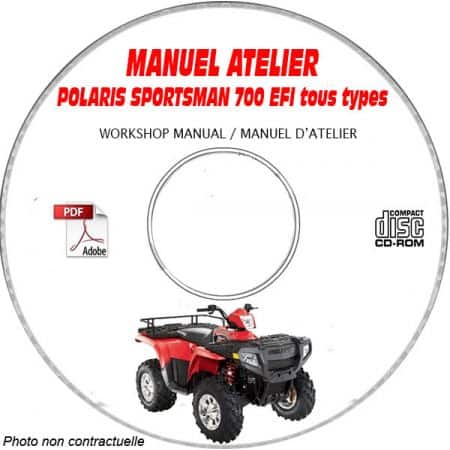 SPORTSMAN 700/800 EFI 2007 Manuel Atelier CDROM POLARIS Anglais