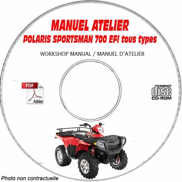 SPORTSMAN 700/800 EFI 2007 Manuel Atelier CDROM POLARIS Anglais