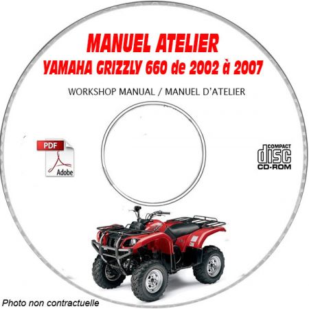 660 GRIZZLY -01 Manuel Atelier CDROM YAMAHA Anglais