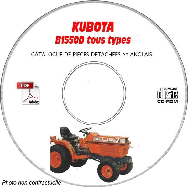 KUBOTA B1550D Manuel Pieces CDROM Anglais