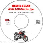 SL 750 SHIVER -07 Manuel Atelier CDROM APRILIA Anglais