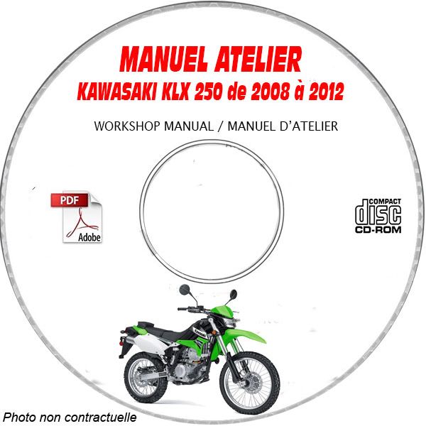 KLX 250 08-12  Manuel Atelier CDROM KAWASAKI Anglais