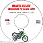 KLX 250 08-12  Manuel Atelier CDROM KAWASAKI Anglais