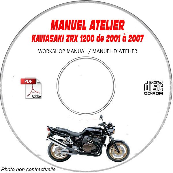 ZRX 1200 01-07 Manuel Atelier CDROM KAWASAKI Anglais Revue technique