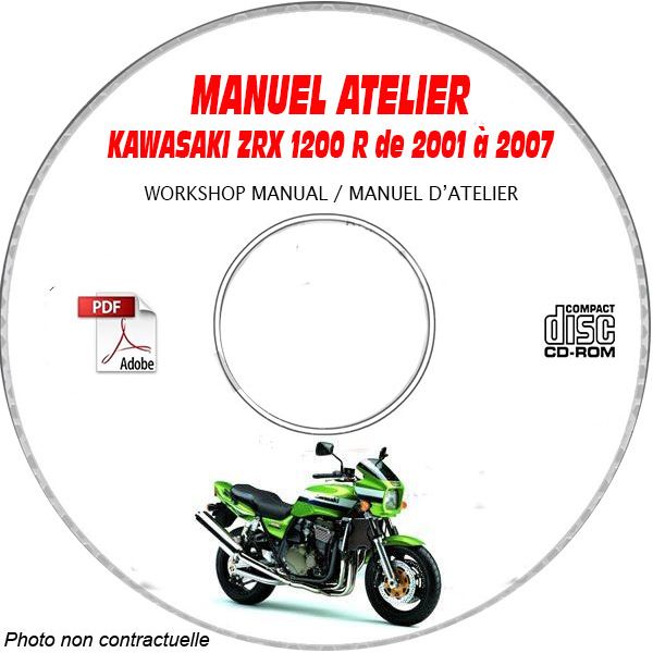 ZRX 1200R 01-07 Manuel Atelier CDROM KAWASAKI Anglais Revue technique