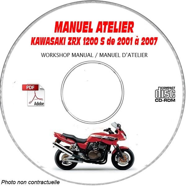 ZRX 1200 01-07 Manuel Atelier CDROM KAWASAKI Anglais Revue technique