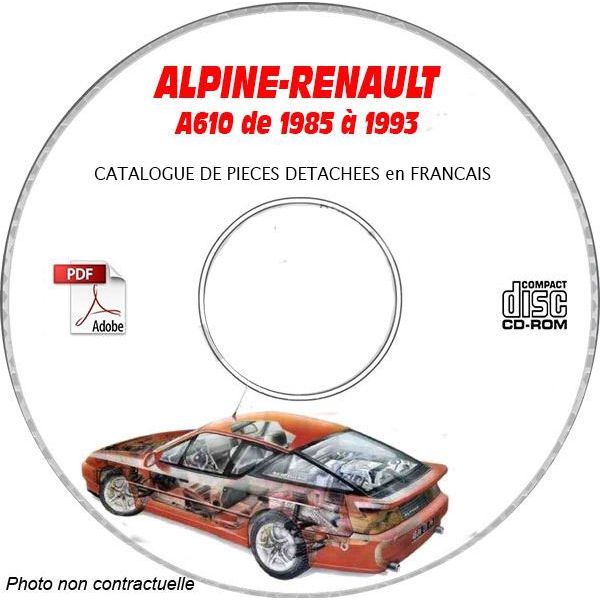 ALPINE A610 V6  de 1985 à 1993   Catalogue des Pièces Détachées sur CD-ROM FR
