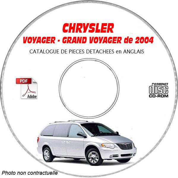 CHRYSLER VOYAGER / GRAND VOYAGER de 2004  Type : RG  Catalogue des Pièces Détachées sur CD-ROM anglais