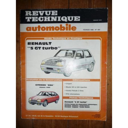 Supercinq GT Turbo Revue Technique Renault