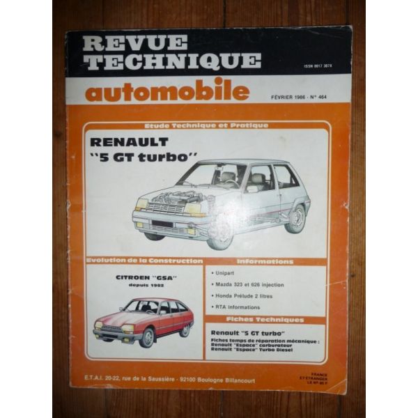 Supercinq GT Turbo Revue Technique Renault