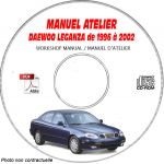 DAEWOO LEGANZA de 1996 a 2002  Manuel d'Atelier sur CD-ROM Anglais