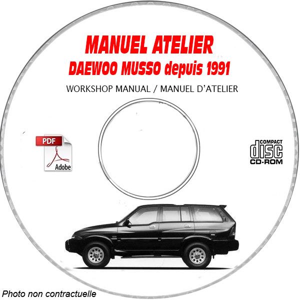 MUSSO 91-   Manuel Atelier CDROM DAEWOO Anglais Revue technique