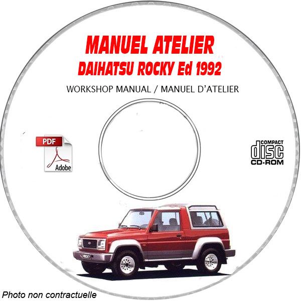 ROCKY -92 Manuel Atelier CDROM DAIHATSU Anglais Revue technique