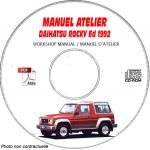 ROCKY -92 Manuel Atelier CDROM DAIHATSU Anglais Revue technique
